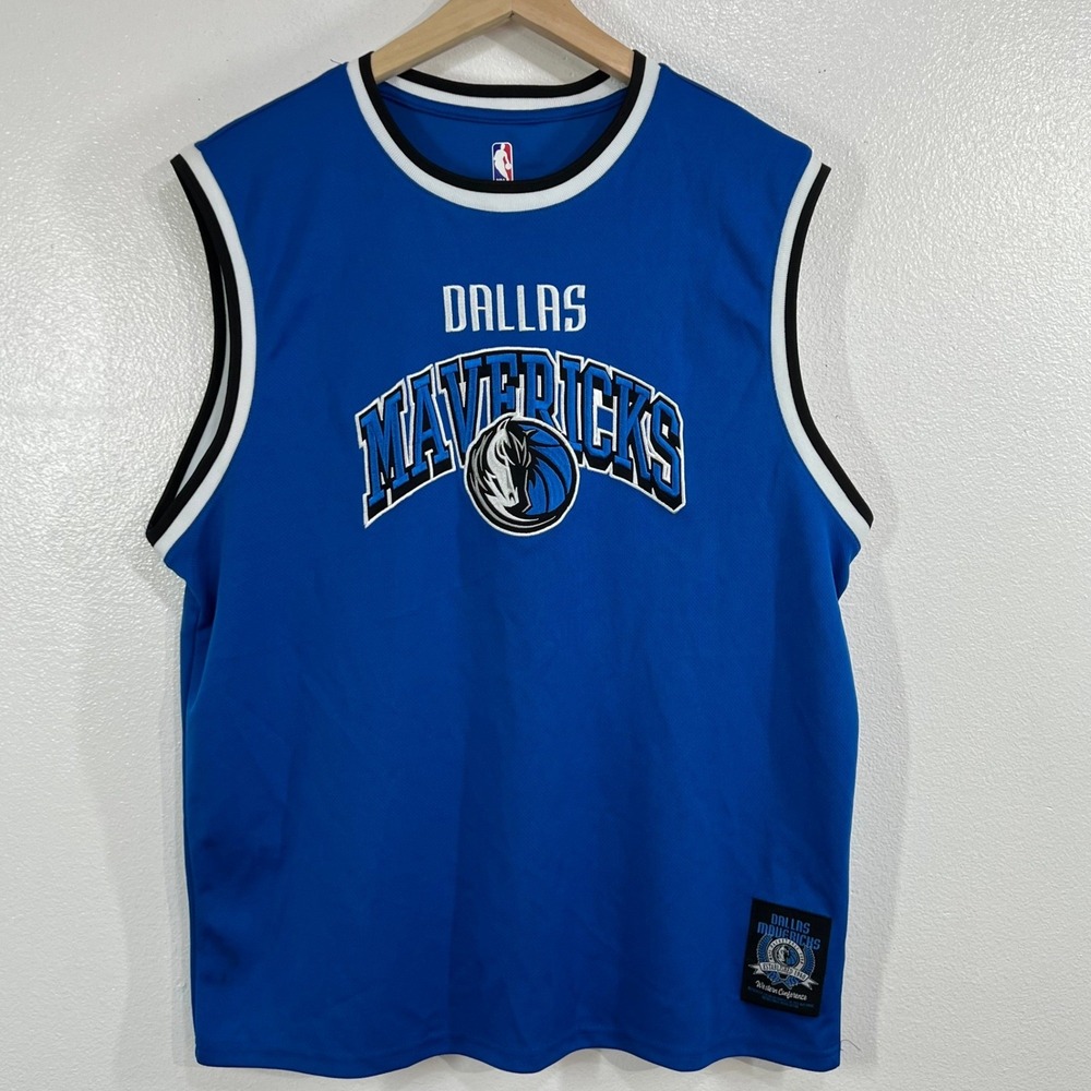 NBA Dallas Mavericks Basketball Jersey Mens XL Blue Sleeveless Mesh Sportswear
